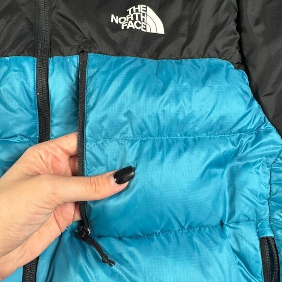 The North Face 700 Down Puffer Jacket – Blue/Black – Hooded Size M - Picture 4 of 16